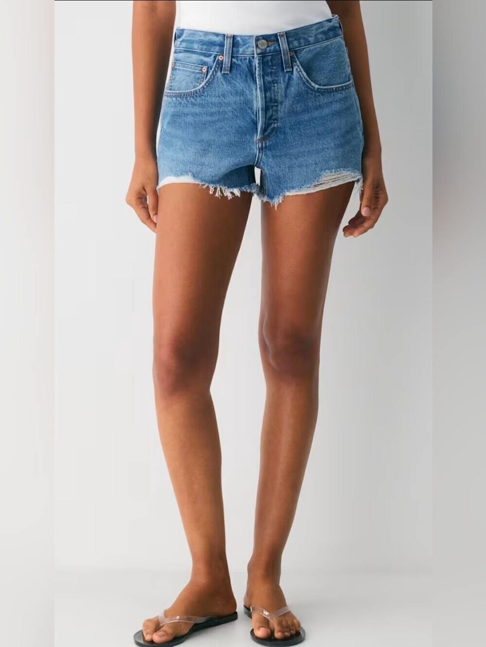 NWOT ARITZIA Denim Forum The '90s Vintage Cut-Off Denim Short Sz 25